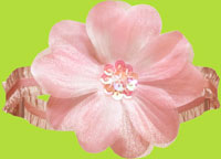 No Slippy Hair Clippy Pink Andrea Large Sheer Petal Flower Head Band 