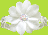 No Slippy Hair Clippy White Andrea Large Sheer Petal Flower Head Band 