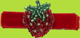 No Slippy Hair Clippy Red Strabwerry Hair Clip w/Beads