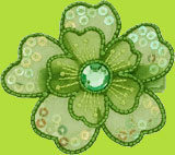 No Slippy Hair Clippy Green Michelle Medioum Sequin Flower