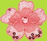 Pink Michelle Medium Sequin Flower Hair Clip