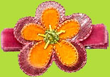 Hot Pink and Orange Shiny Flower Pinch Children's Hair Clip