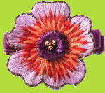 Tallulah Amethyst Embroidered Flower Girls Hair Clip