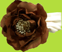 No Slippy Hair Clippy Large Brown Silk Flower Headband
