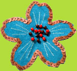 No Slippy Hair Clippy Tara Turquoise Suede and Sequin Large Flower