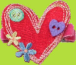 No Slippy Hair Clippy Shocking Pink Karielle Heart Clip 