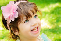 pink large flower headband for baby and child