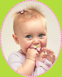 Pink Lindsey 2 inch Girls Flower Hair Clip with Sequins  on baby