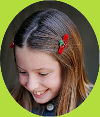 No Slippy Hair Clippy Red Strawberry Pinch Hair Clip for toddlers and girls
