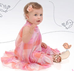 Petit Lem Signature Cups & Cakes Woven Dress on baby 