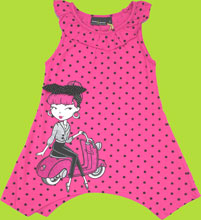Bows and Arrows Rocka Style Fuchsia Dot Vespa Girl Tunic