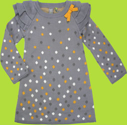 Petit Lem Paris Ballet Grey Polkadot Sweater Dress 