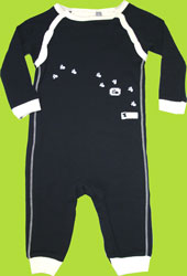 Petit Lem Black Animal Tracks Knit Playsuit 