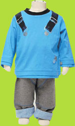 Petit Lem Alaskan Blue Checkered Flag Boys Pant Set