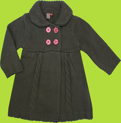 Petit Lem Tiffanys Charcoal Grey Knit Sweater Coat