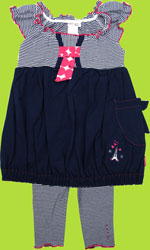 Petit Lem Haute Couture Navy Stripe 2 Pc. Set