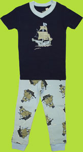 Petit Lem Pirate Ship Cotton 2 Piece Pajama Set