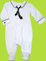 Petit Le My Little Party White Footie w/Suit Screen 