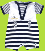 Petit Lem My Little Hero Navy/White Stripe Shortall