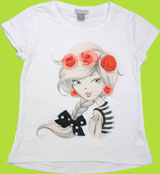 Petit Lem Cutie Rosie Tee with 3D Bow Rose