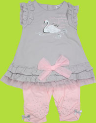 Petit Lem Poem of Swan Dress and Legging Set 