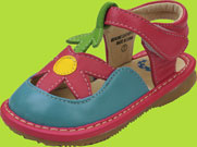 Rainbow Steps Blue/Hot Pink Sandals that Squeak