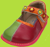 Pipsqueaks Tri-Color Green, Raspberry and Orange Mary Jane