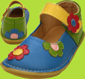 Pipsqueaks French Blue, Green, and Yellow Mary Jane