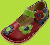 Pipsqueaks Red, Navy and Green Mary Jane 