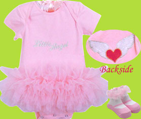 Posh Baby Pink Little Angel Tutu Bodysuit