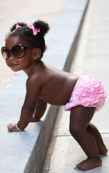 RuffleButts Pink Woven Diaper Cover