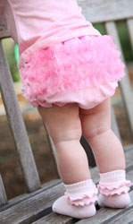 RuffleButt Pink Knit Diaper Cover w/Pink Organza $19.00. 