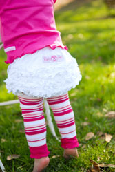 RuffleButt White Knit Bloomers w/Ruffles