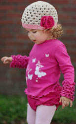 Ruffle Butts Fuchsia Glitter Butterflies Ruffled Tee 