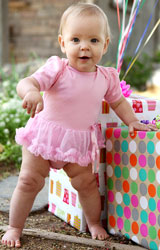 RuffleButts Pink One-Piece with Pink Skirt