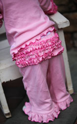 RuffleButts Contrasting Pink Ruffle Crawler