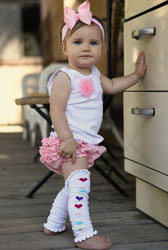 Ruffle Butts White Knit Tank Top w/Pink Flower