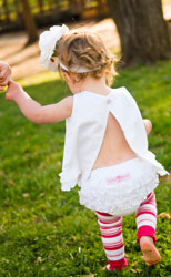 RuffleButts White Woven Bloomers