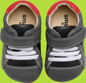See Kai Run Smaller Julian Gray/Black Trainer with Red Accents 