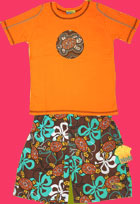 CR Kids Plaid Fish Turtle T-shirt and Hibiscus Turtle Swim Trunks