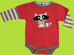 SoZo Lil Rascal Raccooon Long Sleeve Bodysuit 