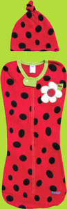 Sozo Ladybug Swaddle Sack and Cap Set 