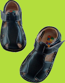 Black Squeaky Sandals for Kids