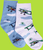 Tic Tac Toe Bi-Plane Adventue Socks 