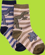 Tic Tac Toe Dino Stripes Socks