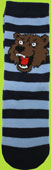Tic Tac Toe Blue Bear Mascot Stripe Socks