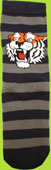Tic Tac Toe Grey Tiger Mascot Stripe Socks