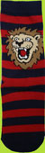 Tic Tac Toe Red Lion Mascot Stripe Socks