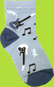Tic Tac Toe Blue Rock Band Quarter Sock
