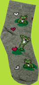 Tic Tac Toe Grey Lily Pad Quarter Sock